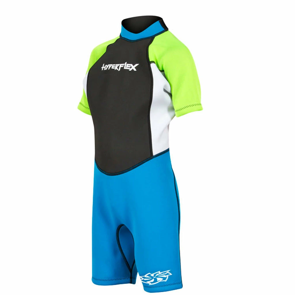 Hyperflex Access Child's 2mm Backzip Springsuit Wetsuit - Blue/Green 5 Hyperflex Access Child's 2mm Backzip Springsuit Wetsuit - Blue/Green - Image 3