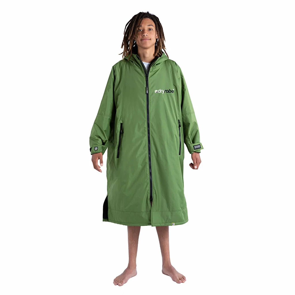 Dryrobe® Advanced Long Sleeve Changing Robe - Dark Green/Black 3 Dryrobe® Advanced Long Sleeve Changing Robe - Dark Green/Black