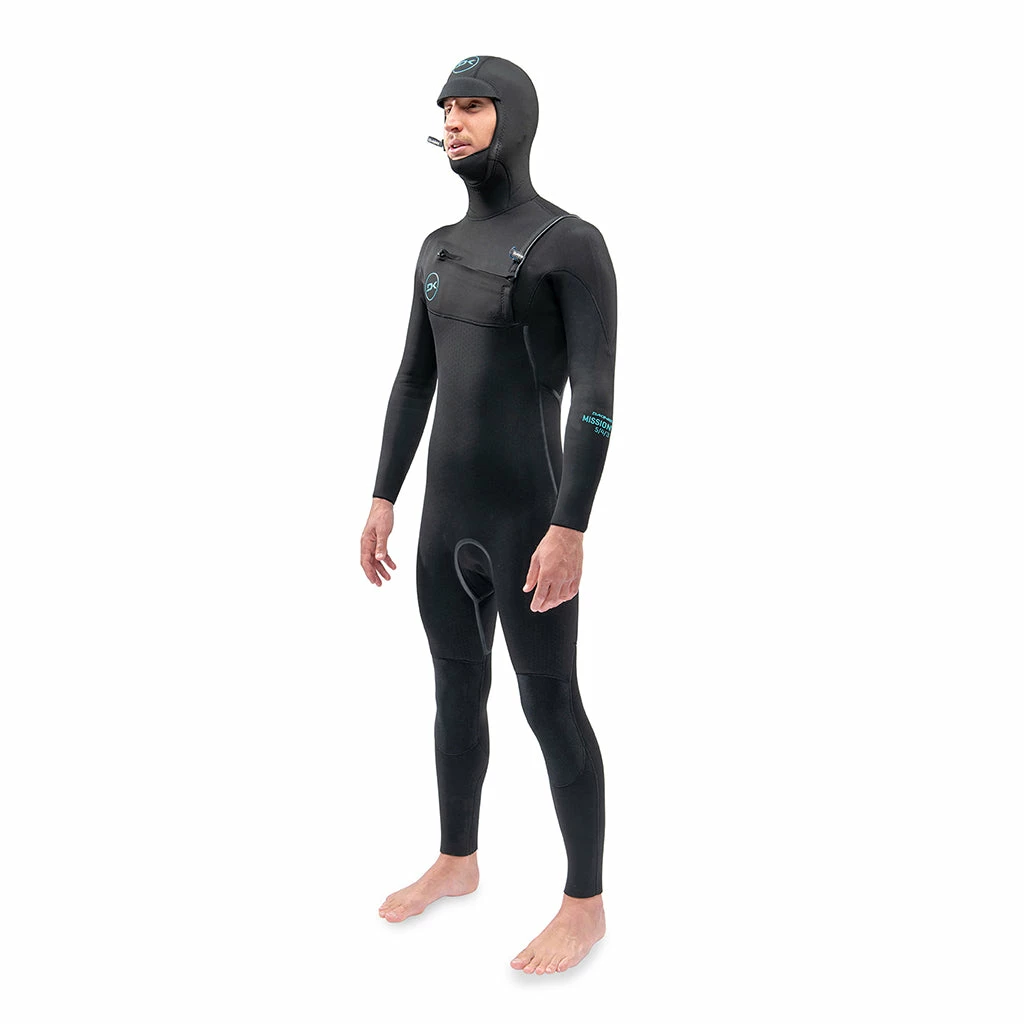 Dakine Mens Mission 4/3mm Chest Zip Hooded Wetsuit - 22/Black 6 Dakine Mens Mission 4/3mm Chest Zip Hooded Wetsuit - 22/Black - Image 4