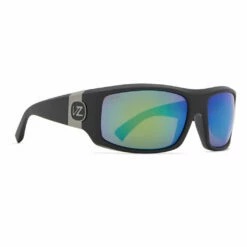 Von Zipper Clutch Sunglasses - Black Satin/Green Glass Polarized
