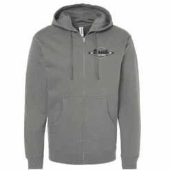 Seaside Surf Shop Mens Vintage Logo Zip Hoody - Charcoal Grey/Black
