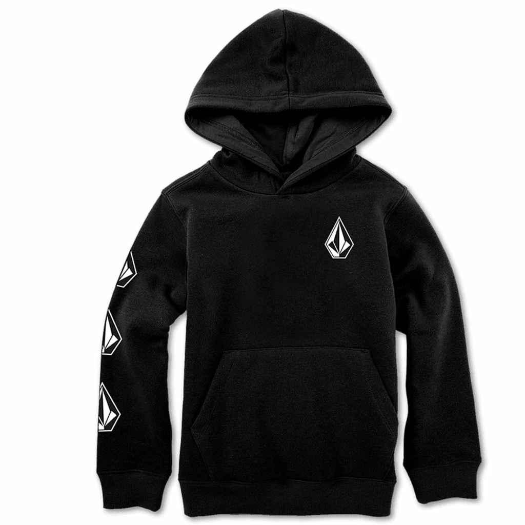 Volcom Big Boys Iconic Stone Pullover Sweatshirt - Black 3 Volcom Big Boys Iconic Stone Pullover Sweatshirt - Black