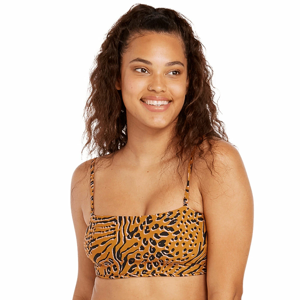 Volcom Womens Running Wild Tube Bikini Top - Animal Print 3 Volcom Womens Running Wild Tube Bikini Top - Animal Print