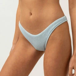 Rhythm Women's Isla Rib Hi Cut Pant - Cool Blue -Volcom Sales 0022 0123SW BB29 ISLA RIB HI CUT PANT BLUE 2