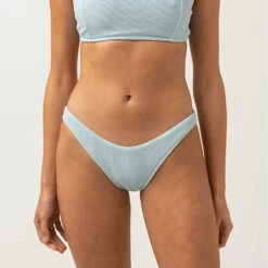 Rhythm Women's Isla Rib Hi Cut Pant - Cool Blue -Volcom Sales 0023 0123SW BB29 ISLA RIB HI CUT PANT BLUE 1