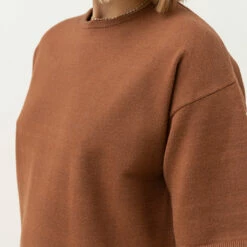 Rhythm Women's Corsica Knit Oversized Tee - Chocolate -Volcom Sales 0024 0423W FT02 CORSICA KNIT OVERSIZED TEE CHOCOLATE 2