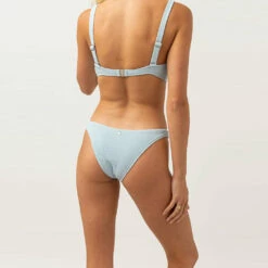 Rhythm Women's Isla Rib Hi Cut Pant - Cool Blue -Volcom Sales 0029 0123SW BB29 ISLA RIB HI CUT PANT BLUE 3