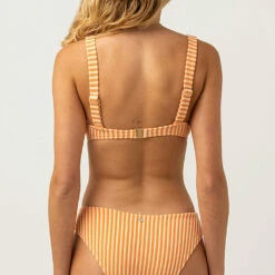 Rhythm Women's Sunbather Stripe Tall Knot Front Top - Coral Sands 8 Rhythm Women's Sunbather Stripe Tall Knot Front Top - Coral Sands -Volcom Sales 0039 0123SW BT15 SUNBATHER STRIPE KNOT TALL TRI TOP CORAL SANDS 3