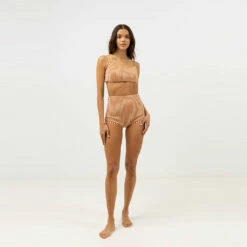 Rhythm Women's Sunbather Stripe Crop Top - Chocolate