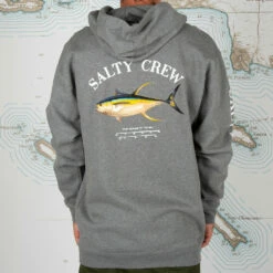 Salty Crew Men's Ahi Mount Hooded Fleece - Gunmetal Heather