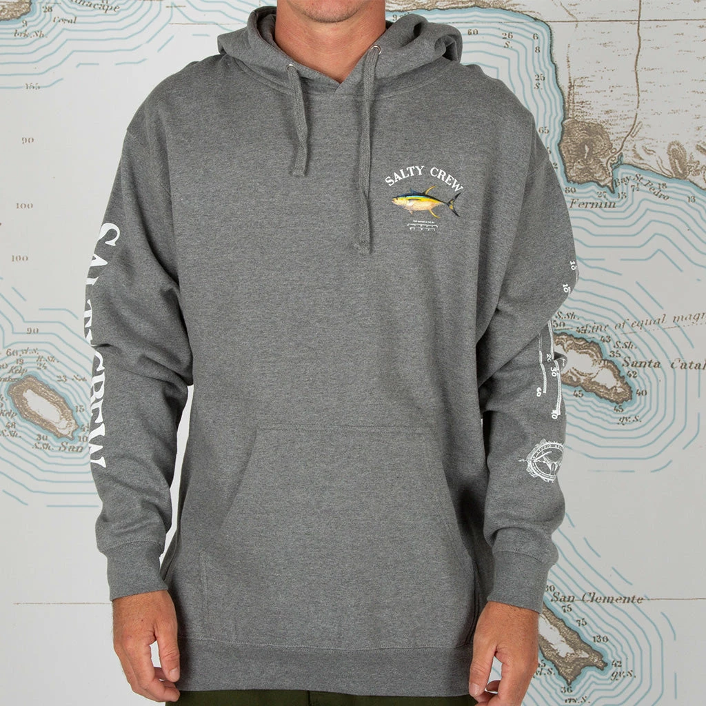 Salty Crew Men's Ahi Mount Hooded Fleece - Gunmetal Heather 4 Salty Crew Men's Ahi Mount Hooded Fleece - Gunmetal Heather - Image 2