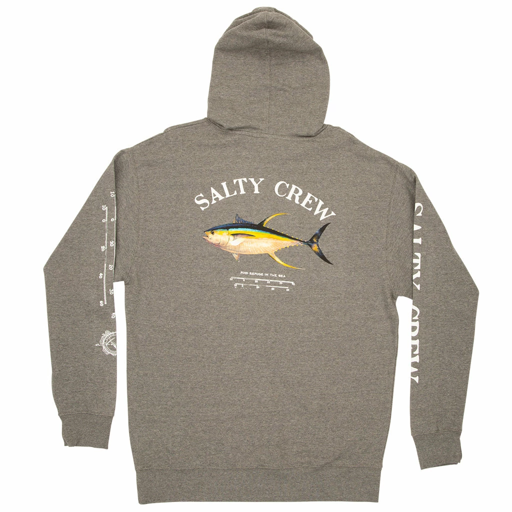 Salty Crew Men's Ahi Mount Hooded Fleece - Gunmetal Heather 6 Salty Crew Men's Ahi Mount Hooded Fleece - Gunmetal Heather - Image 4