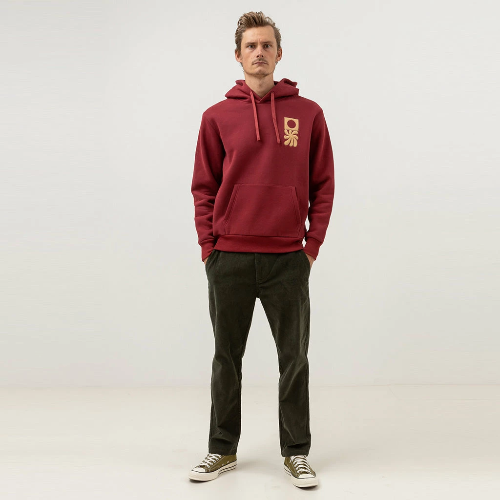 Rhythm Mens Embroidered Fleece Hood - Mulberry 4 Rhythm Mens Embroidered Fleece Hood - Mulberry - Image 2