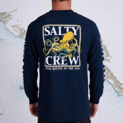 Salty Crew Mens Ink Slinger Standard L/S Tee - Navy