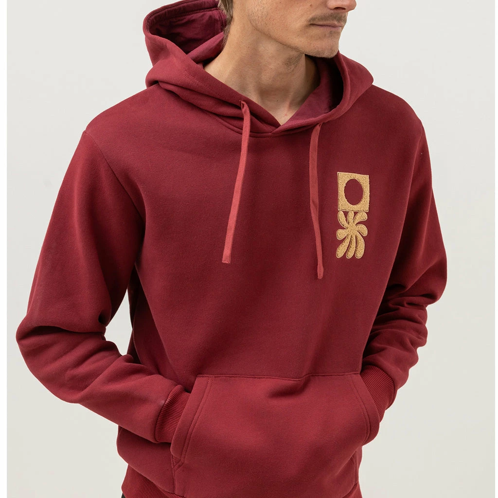 Rhythm Mens Embroidered Fleece Hood - Mulberry 6 Rhythm Mens Embroidered Fleece Hood - Mulberry - Image 4