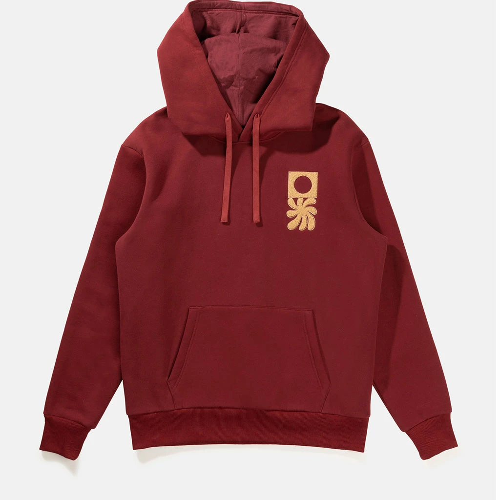 Rhythm Mens Embroidered Fleece Hood - Mulberry 3 Rhythm Mens Embroidered Fleece Hood - Mulberry