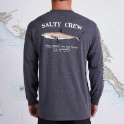 Salty Crew Mens Bruce Standard L/S Tee - Charcoal