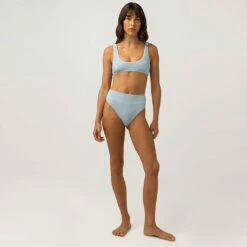 Rhythm Women's Isla Rib Crop Top - Cool Blue -Volcom Sales 0054 0123SW BT29 ISLA RIB CROP TOP BLUE 4