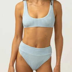 Rhythm Women's Isla Rib Crop Top - Cool Blue