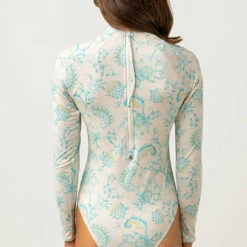 Rhythm Women's Cairo One Piece - Blue -Volcom Sales 0059 0123sW OP05 CAIRO LONG SLEEVE ONE PIECE BLUE 3