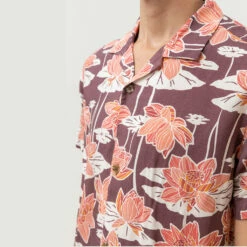 Rhythm Mens Lily Cuban S/S Sleeve T Shirt - Mulberry -Volcom Sales 0065 0422M WT05 LILY CUBAN SS SHIRT MULBERRY 2