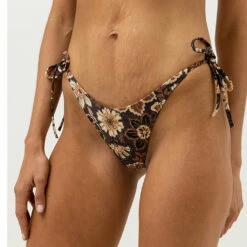 Rhythm Women's Cantabria Flora Tie Side Hi Cut Pant - Brown -Volcom Sales 0071 0423SW BB21 CANTABRIA FLORAL TIE SIDE HI CUT PANT BROWN 2