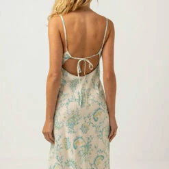 Rhythm Women's Cairo Bias Cut Midi Dress - Blue -Volcom Sales 0075 0123W DR03 CAIRO BIAS CUT MIDI DRESS BLUE 3