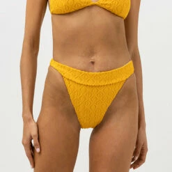 Rhythm Women's Ripple Terry Hi Banded Pant - Golden -Volcom Sales 0082 0423SW BB10 RIPPLE TERRY HI HIP BANDED PANT GOLDEN 1