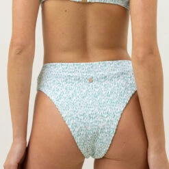 Rhythm Women's Biscay Floral Smocked Xanadu Pant - White -Volcom Sales 0085 0423SW BB06 BISCAY FLORAL SMOCKED HI CUT PANT WHITE 3