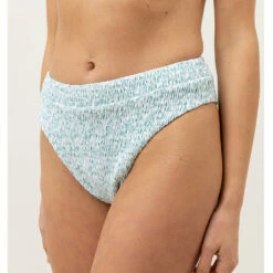 Rhythm Women's Biscay Floral Smocked Xanadu Pant - White -Volcom Sales 0086 0423SW BB06 BISCAY FLORAL SMOCKED HI CUT PANT WHITE 2