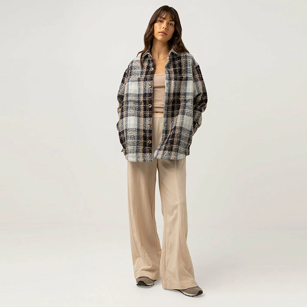 Rhythm Women's Sonnie Check Shacket - Blue 3 Rhythm Women's Sonnie Check Shacket - Blue