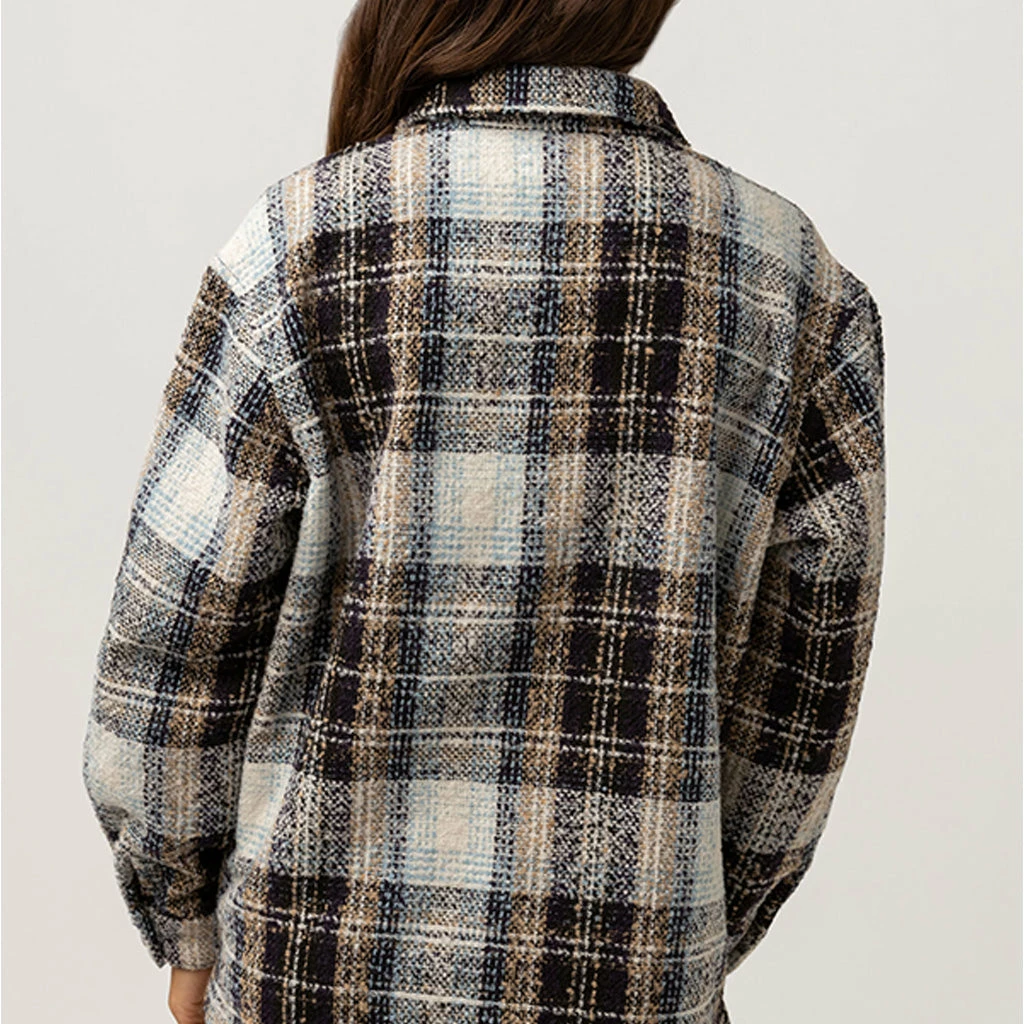 Rhythm Women's Sonnie Check Shacket - Blue 6 Rhythm Women's Sonnie Check Shacket - Blue - Image 4