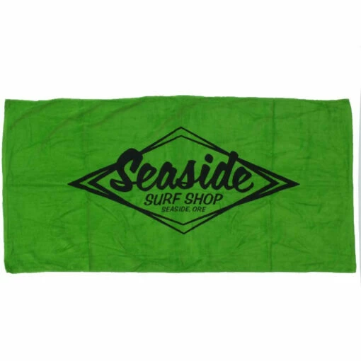 Seaside Surf Shop Vintage Logo Beach Towel - Lime Green -Volcom Sales 1 GREEN SSS