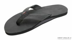 Rainbow Sandals Men's Single Layer Premier Leather With Arch Support 1" Strap - Premier Black