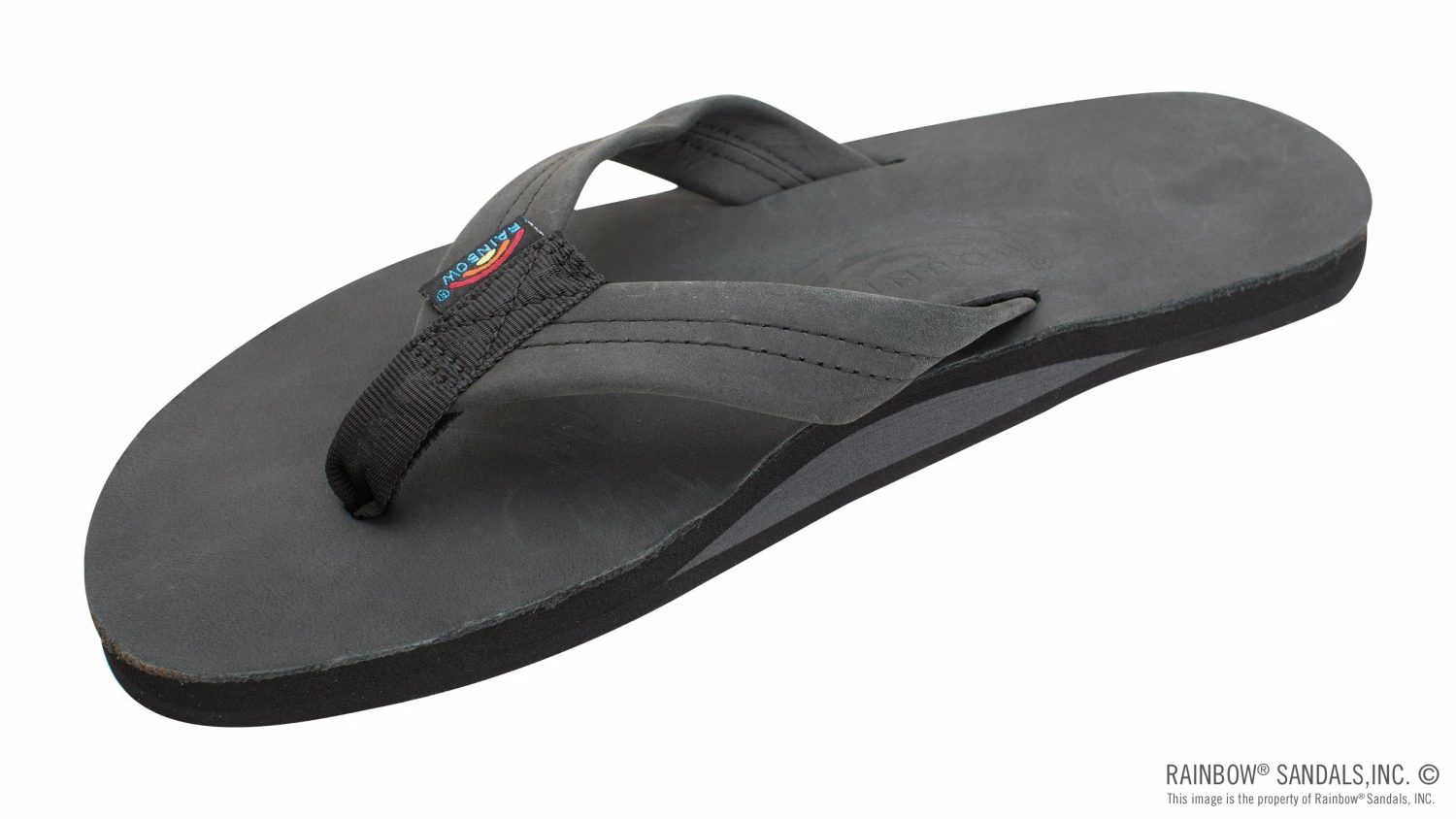 Rainbow Sandals Men's Single Layer Premier Leather With Arch Support 1" Strap - Premier Black 3 Rainbow Sandals Men's Single Layer Premier Leather With Arch Support 1" Strap - Premier Black