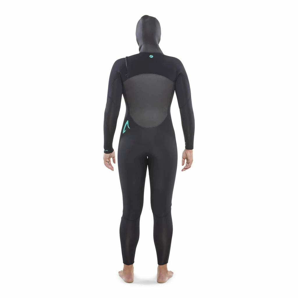 Isurus Ti-Ember Womens 5.4 Hooded Chest Zip Wetsuit - Black 4 Isurus Ti-Ember Womens 5.4 Hooded Chest Zip Wetsuit - Black - Image 2