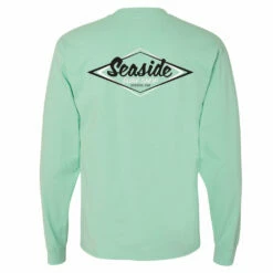 Seaside Surf Shop Mens Vintage Logo L/S Tee - Clean Mint