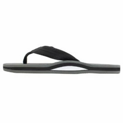 Rainbow Sandals Mens Classic Rubber Single Layer With Arch - Black/Grey -Volcom Sales RAINBOW 0007 singlelayerrubbernylongstrap