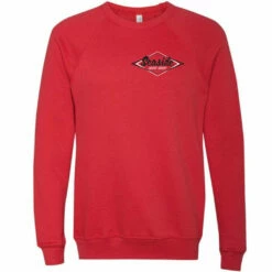 Seaside Surf Shop Unisex Raglan Sponge Fleece Crew Neck - Heather Red 5 Seaside Surf Shop Unisex Raglan Sponge Fleece Crew Neck - Heather Red -Volcom Sales RED CREW