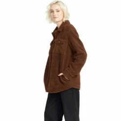 Volcom Womens Silent Sherpa Jacket - Chocolate 7 Volcom Womens Silent Sherpa Jacket - Chocolate -Volcom Sales VLC 0032 B1512105CHOAlternate2