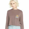 Volcom Womens Pocket Dial L/S Tee - Slate Grey -Volcom Sales VLC 0056 B3632301SLTAlternate1