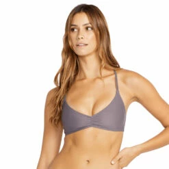 Volcom Womens Simply Solid V Neck - Slate Grey