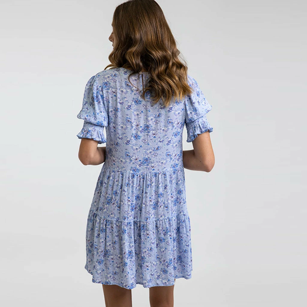 Rhythm Women's Bloom Tiered Mini Dress – Whisper Blue 4 Rhythm Women's Bloom Tiered Mini Dress – Whisper Blue - Image 2