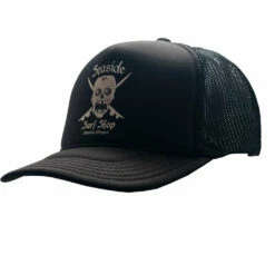 Seaside Surf Shop Crossbones Skull Cap - Black