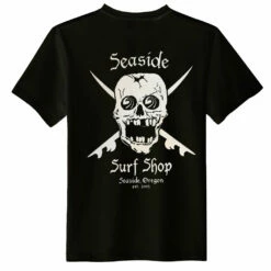 Seaside Surf Shop Mens Skull Tee - Black