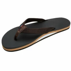 Rainbow Sandals Men's Single Layer Rubber Top 3/4" Strap - Brown