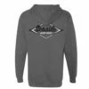 Seaside Surf Shop Mens Vintage Logo Hooded Pullover Sweatshirt - Charcoal -Volcom Sales charcoal sss vintage back