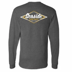 Seaside Surf Shop Mens Vintage Logo L/S Tee - Charcoal Heather/Mustard