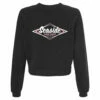 Seaside Surf Shop Womens Raglan Crop Top Crew Neck - Dark Grey/Pink 2 Seaside Surf Shop Womens Raglan Crop Top Crew Neck - Dark Grey/Pink -Volcom Sales crew black pink