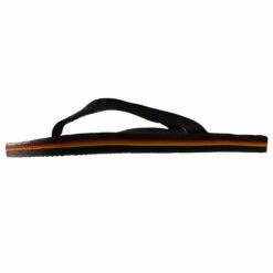 Rainbow Sandals Womens Premier/Classic Leather Single Layer With Arch Narrow Strap - EXpresso Rainbow Stripe -Volcom Sales eXpresso side